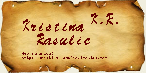 Kristina Rasulić vizit kartica